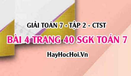 Giải bài 4 trang 40 Toán 7 tập 2 SGK Chân trời sáng tạo